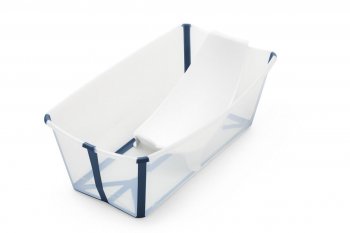 Ванночка Stokke FlexiBath Bundle Tub with Newborn Support Transparent Blue
