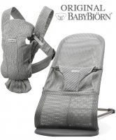 Детский шезлонг BabyBjorn Balance Bliss Mesh и рюкзак-кенгуру MINI Mesh 5