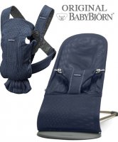 Детский шезлонг BabyBjorn Balance Bliss Mesh и рюкзак-кенгуру MINI Mesh 6