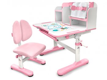 Комплект парта и стульчик Mealux EVO Panda Розовый 