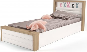 Детская кровать №6 ABC King MIX Bunny c под. мех и мяг. изножьем 