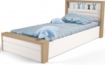 Детская кровать №6 ABC King MIX Bunny c под. мех и мяг. изножьем 160х90 голубой