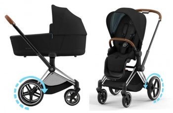 Коляска 2 в 1 Cybex Priam IV Sepia Black (шасси на выбор) шасси e-Priam Chrome Brown 