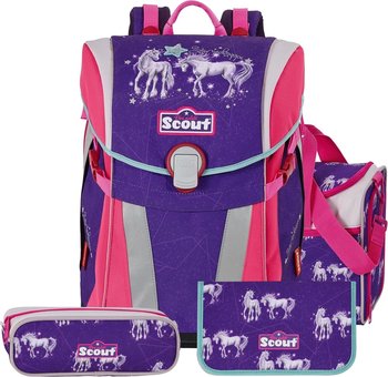 Школьный рюкзак Scout Sunny Семья единорогов с наполнением 4 предмета Семья единорогов