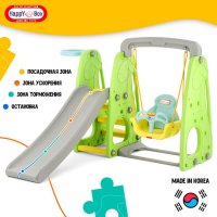 Игровой комплекс Happy Box с горкой, качелями и баскетбольным кольцом JM-751G Giraffe 2