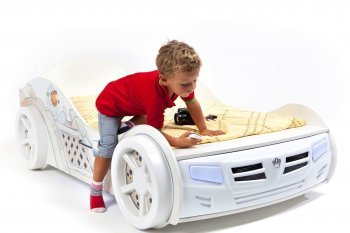 Детская кровать-машина ABC King (Advesta) Bears (160х90) В комплекте: подсветка, звук, подъемный механизм
