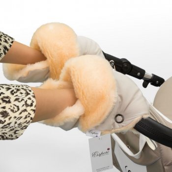 Муфта-рукавички для коляски Esspero Oskar (Натуральная шерсть) Beige