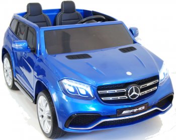 Детский электромобиль Rivertoys Mersedes GLS63 4WD (Лицензионная модель) с дистанционным управлением. Полноприводный. Двухместный. Синий глянец