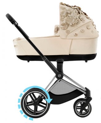 Коляска для новорожденных Cybex Priam и e-Priam IV FE Simply Flowers Nude Beige (шасси на выбор) шасси e-Priam Chrome Black