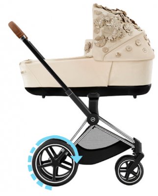 Коляска для новорожденных Cybex Priam и e-Priam IV FE Simply Flowers Nude Beige (шасси на выбор) шасси e-Priam Chrome Brown 