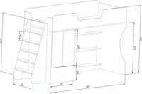 Кровать чердак Капризун 1 Р445 со шкафом 10