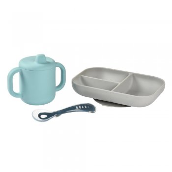 Набор Beaba силиконовой посуды (3 предмета) Blue/при покупке с продукцией