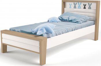 Детская кровать №2 ABC King MIX Bunny с мяг. изножьем 190х90 голубой