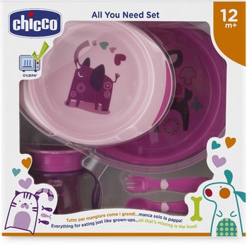 Набор детской посуды Chicco (5 предметов), 12 мес.+, 00016201100000/00016201200000 Розовый
