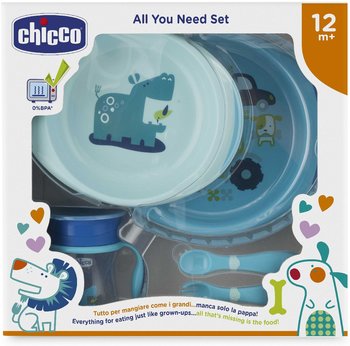 Набор детской посуды Chicco (5 предметов), 12 мес.+, 00016201100000/00016201200000 Голубой