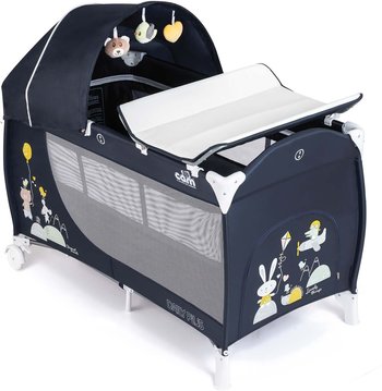 Детский манеж-кроватка Cam Daily Plus (Кам Дейли Плюс) 243 синий с зайчиком