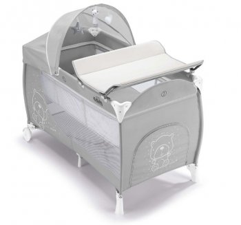 Детский манеж-кроватка Cam Daily Plus (Кам Дейли Плюс) 247 серый с медвежонком