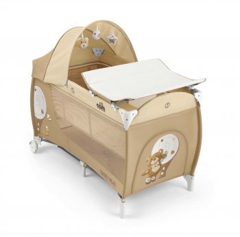 Детский манеж-кроватка Cam Daily Plus (Кам Дейли Плюс) 219 кремовый с медвежонком