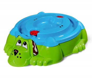 Песочница Sheffilton Собачка с крышкой Зеленый/голубой