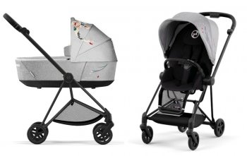 Коляска 2 в 1 Cybex Mios III FE Koi Crystallized (шасси на выбор) шасси Matt Black