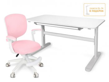 Комплект парта Ergokids Vegas (TH-200 W Lite) + кресло Ergokids Soft Air (Y-240) Розовый