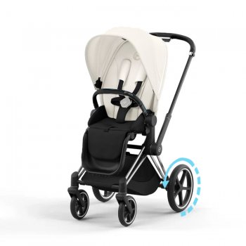 Прогулочная коляска Cybex Priam и e-Priam IV Off White (шасси на выбор) шасси e-Priam Chrome Black