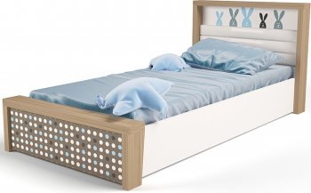 Детская кровать №5 ABC King MIX Bunny c под. механизмом 160х90 голубой