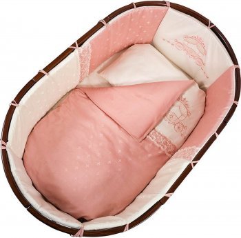 Комплект постельного белья в люльку Nuovita Prestigio, 6 предметов, 6020/22 (Ниовита ) Rosa / розовый (при покупке с кроватью Nuovita)