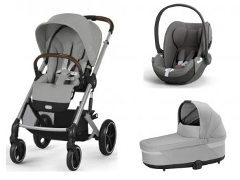 Коляска 3 в 1 Cybex Balios S Lux 2025 Stone Grey на шасси Silver