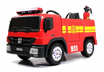 Детский электромобиль (пожарная) Rivertoys A222AA Красный