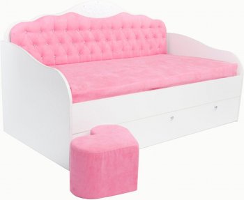 Кровать-диван ABC King Princess (сп.м 190х90) без ящика и матраса Розовый 