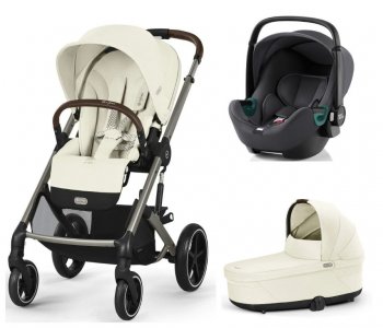 Коляска 3 в 1 Cybex Balios S Lux 2025 на шасси Taupe Seashell Beige