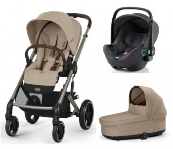 Коляска 3 в 1 Cybex Balios S Lux 2025 на шасси Taupe Almond Beige