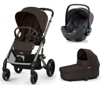 Коляска 3 в 1 Cybex Balios S Lux 2025 на шасси Taupe Chocolate Brown