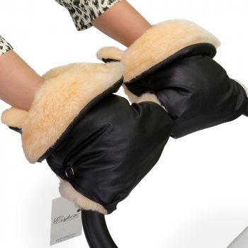 Муфта-рукавички для коляски Esspero Olsson (100% овечья шерсть) Black