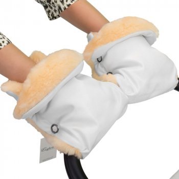 Муфта-рукавички для коляски Esspero Olsson (100% овечья шерсть) White