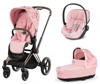 Коляска 3 в 1 Cybex Priam и e-Priam IV FE Simply Flowers Pale Blush