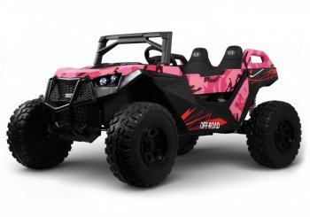 Детский электромобиль Rivertoys A707AA LUX 4WD Розовый камуфляж