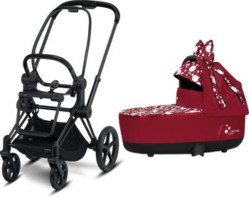 Детская коляска для новорожденных Cybex Priam III Jeremy Scott Petticoat Red (шасси на выбор) шасси Matt Black