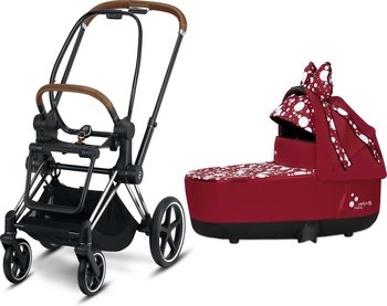 Детская коляска для новорожденных Cybex Priam III Jeremy Scott Petticoat Red (шасси на выбор) шасси Chrome Brown