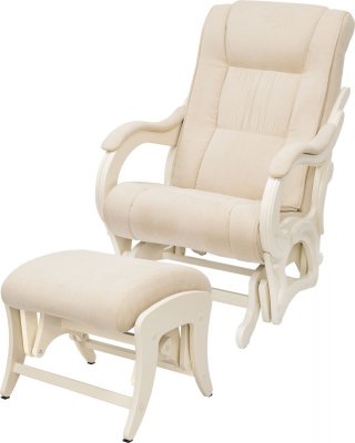 Кресло для кормления и укачивания Milli Style в комплекте с пуфом Дуб шампань, ткань Verona Vanilla