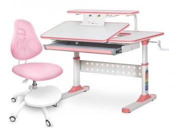 Комплект парта ErgoKids TH-320 + кресло ErgoKids Y-400 накладки розовые/кресло розовое