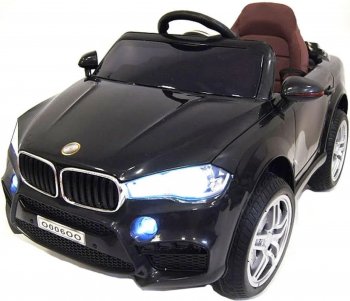 Детский электромобиль Rivertoys BMW O006OO VIP (Ривертойс) Черный глянец