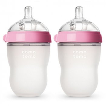Набор из 2 бутылочек для кормления Comotomo Natural Feel Baby Bottle 250 мл розовые
