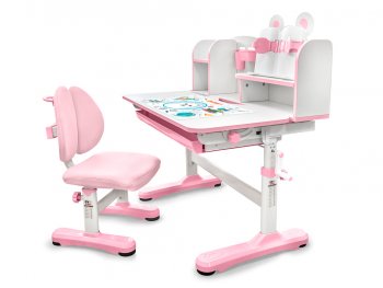 Комплект парта и стульчик Mealux EVO Panda XL Розовый