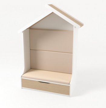 Стеллаж ABC King Домик с подушкой Белый / Бежевый