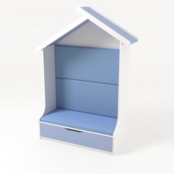 Стеллаж ABC King Домик с подушкой Белый / Розовый