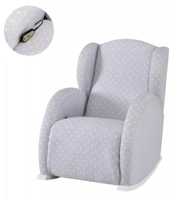 Кресло-качалка с Relax-системой Micuna Wing/Flor white/galaxy grey