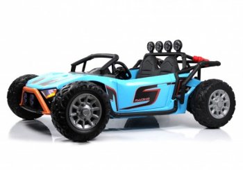 Детский электромобиль Rivertoys JS3168 с дистанционным управлением. Двухместный синий