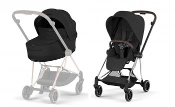 Коляска 2 в 1 Cybex Mios IV 2026 Sepia Black (шасси на выбор) шасси Chrome Brown